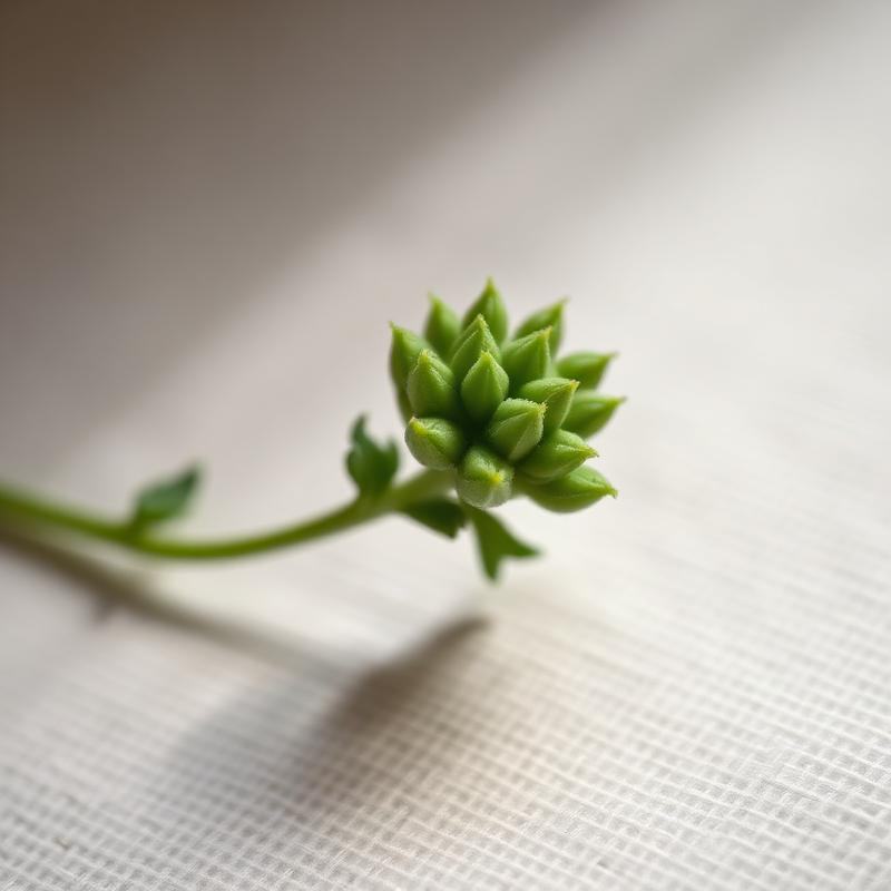 Motherwort in flower on pale linen